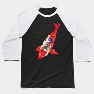 Awesome Samurai Warrior With Red Carp Vintage Japanese Style Baseball T-Shirt